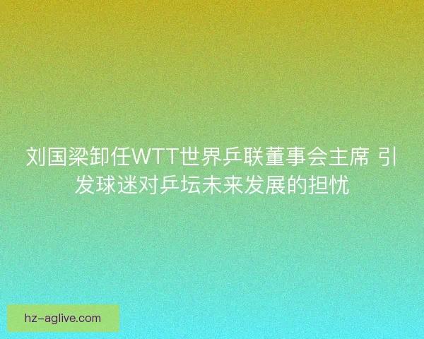 刘国梁卸任WTT世界乒联董事会主席 引发球迷对乒坛未来发展的担忧